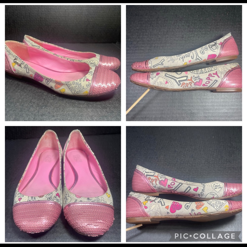 Coach Poppy Graffiti Flats 5.5M Price Firm! - Picture 1 of 14